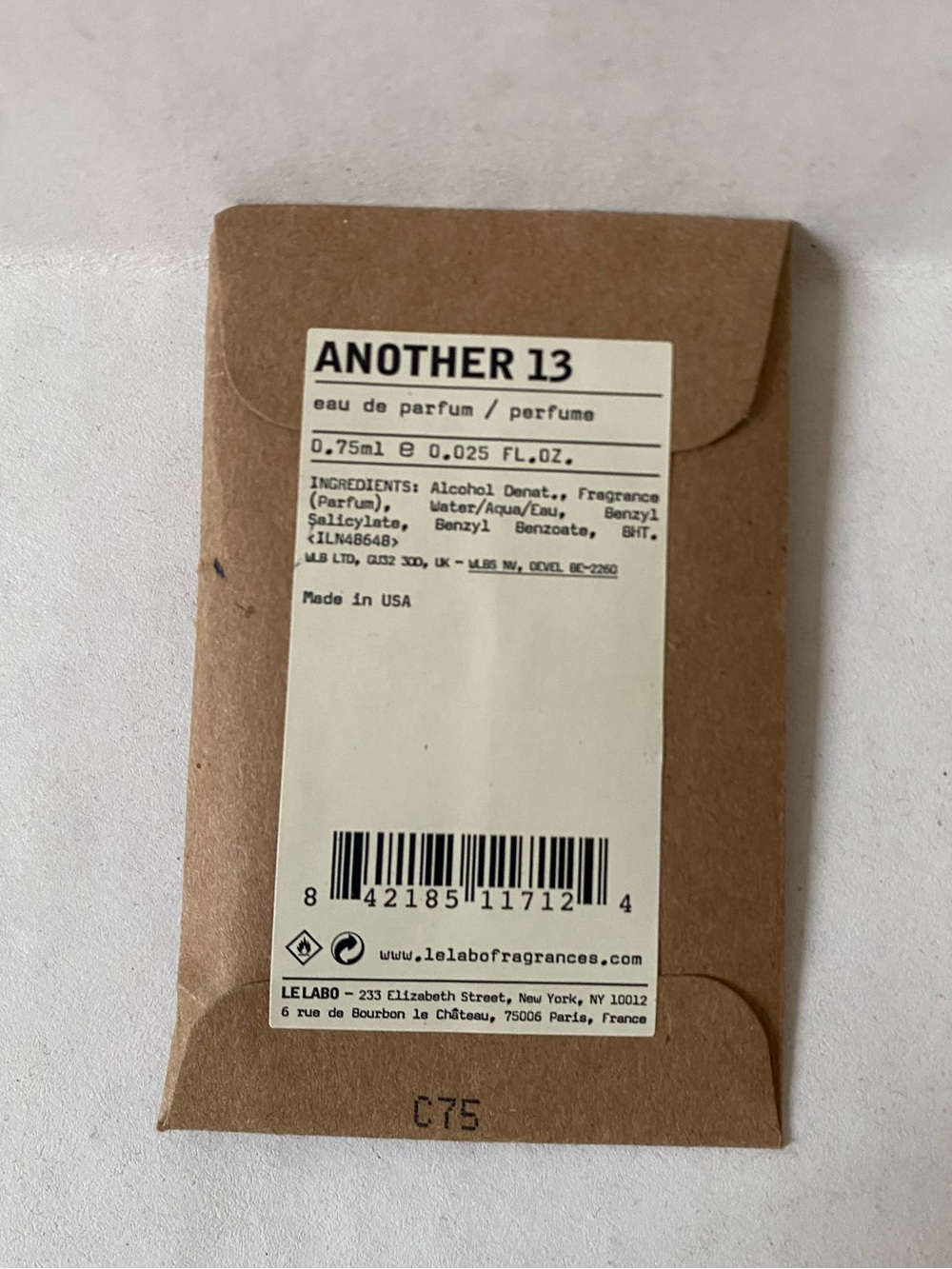 Le Labo Another 13 Eau de Parfum Sample Size .025 fl oz